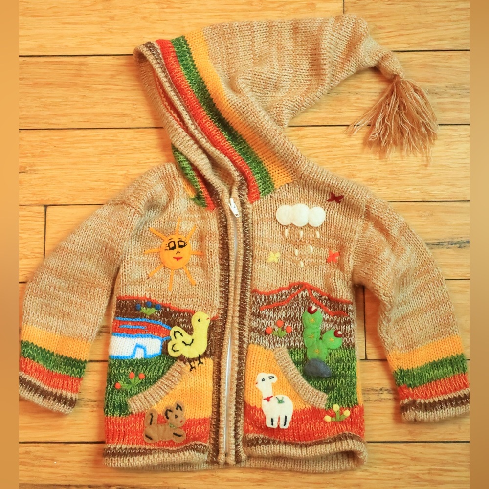 Lightweight knit toddler 3t jacket with appliqué